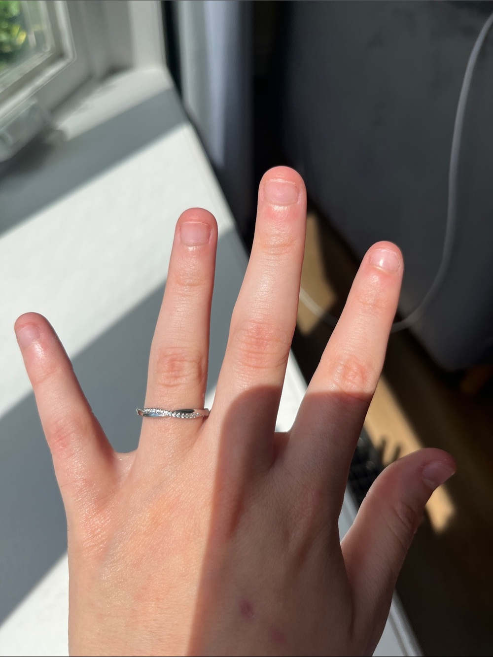 925 Stirling Silver Twisted Band Ring Size 7